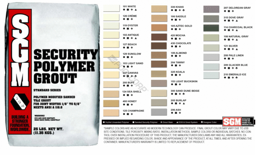 Security polymer standard grout natural gray 25 lb.