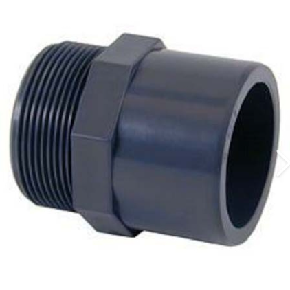 Grey adaptor bushes male threaded PVC_U (Europe Systems )